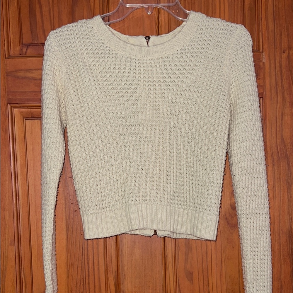 La Hearts Cream Knit Long Sleeve Sweater
